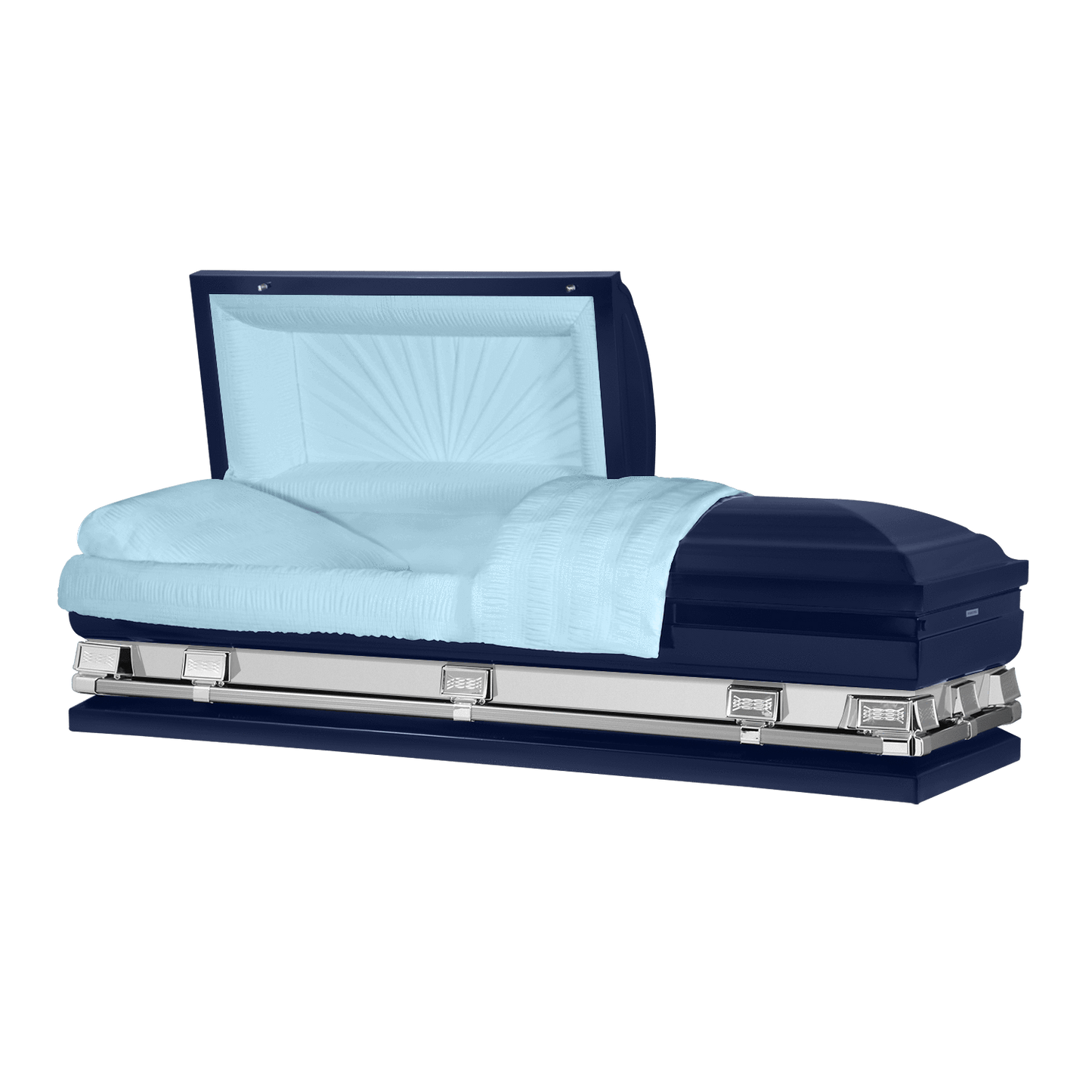 Reflections XL | Dark Blue Steel Oversize Casket with Light Blue Interior - Titan Casket