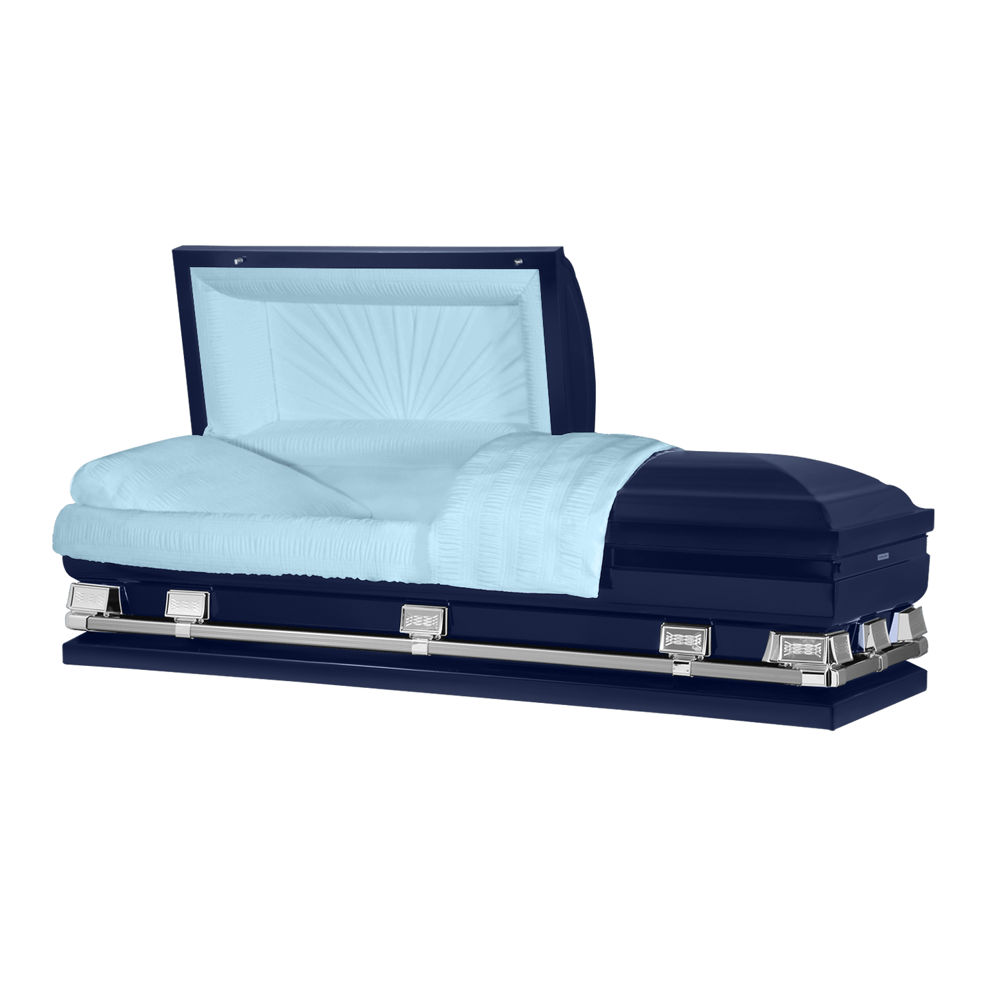 Atlas XL | Dark Blue Steel Oversize Casket with Light Blue Interior - Titan Casket