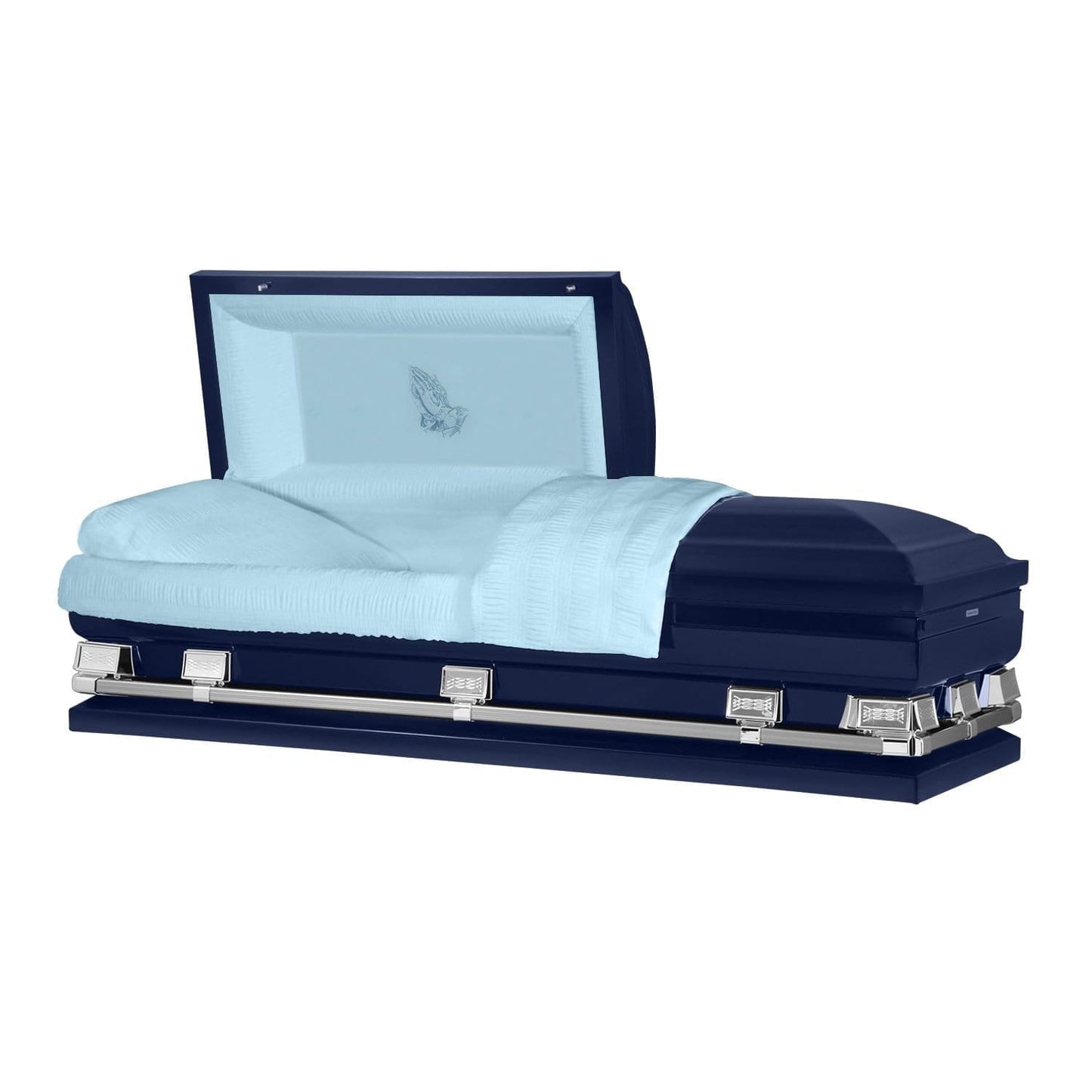 Atlas XL | Dark Blue Steel Oversize Casket with Light Blue Interior - Titan Casket