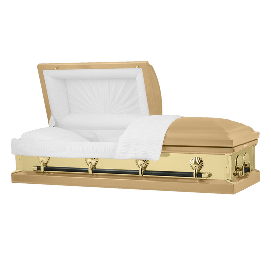 Reflections Series | Gold Steel Casket with White Interior - Titan Casket