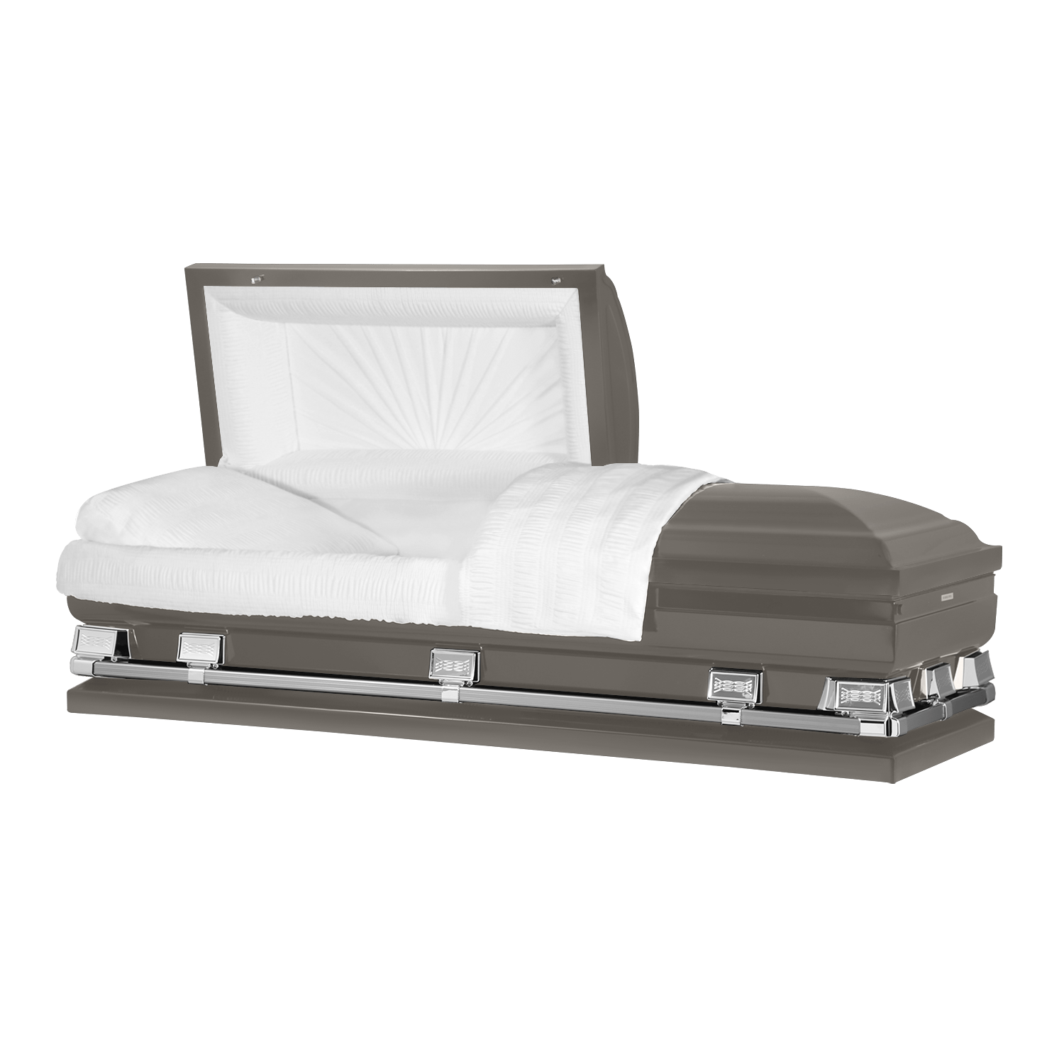 Atlas XL | Gunmetal Steel Oversize Casket with White Interior - Titan Casket