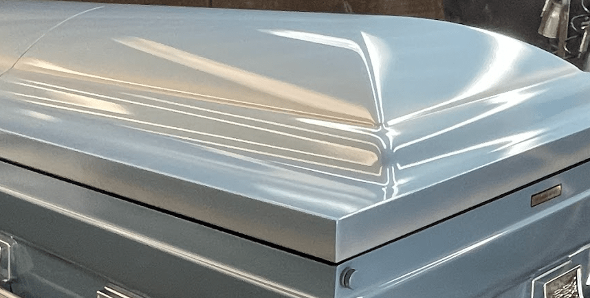 Atlas XL | Light Blue Steel Oversize Casket with Light Blue Interior