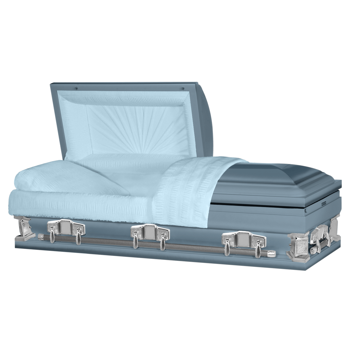 Jupiter XL | Light Blue Steel Oversize Casket with Light Blue Interior | 28", 29", 33", 36" - Titan Casket