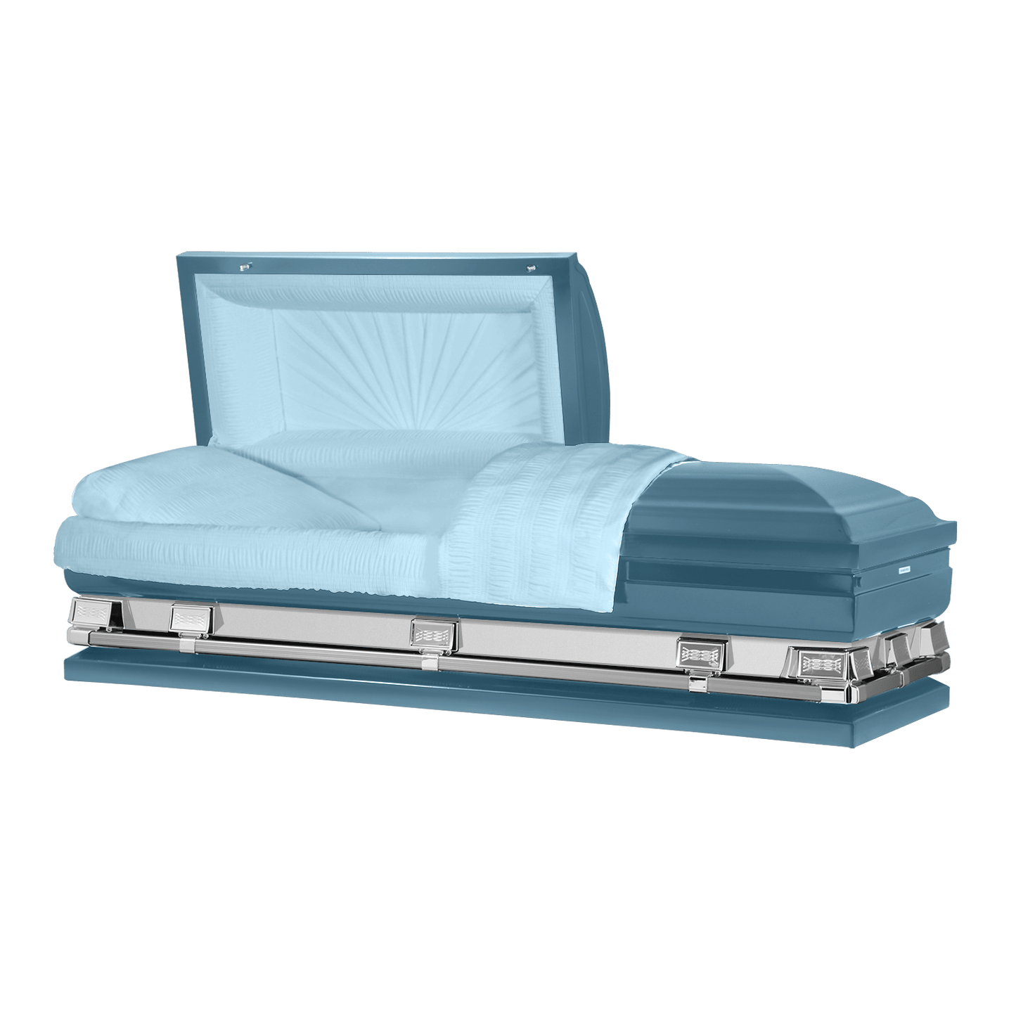 Reflections XL | Light Blue Steel Oversize Casket with Light Blue Interior - Titan Casket