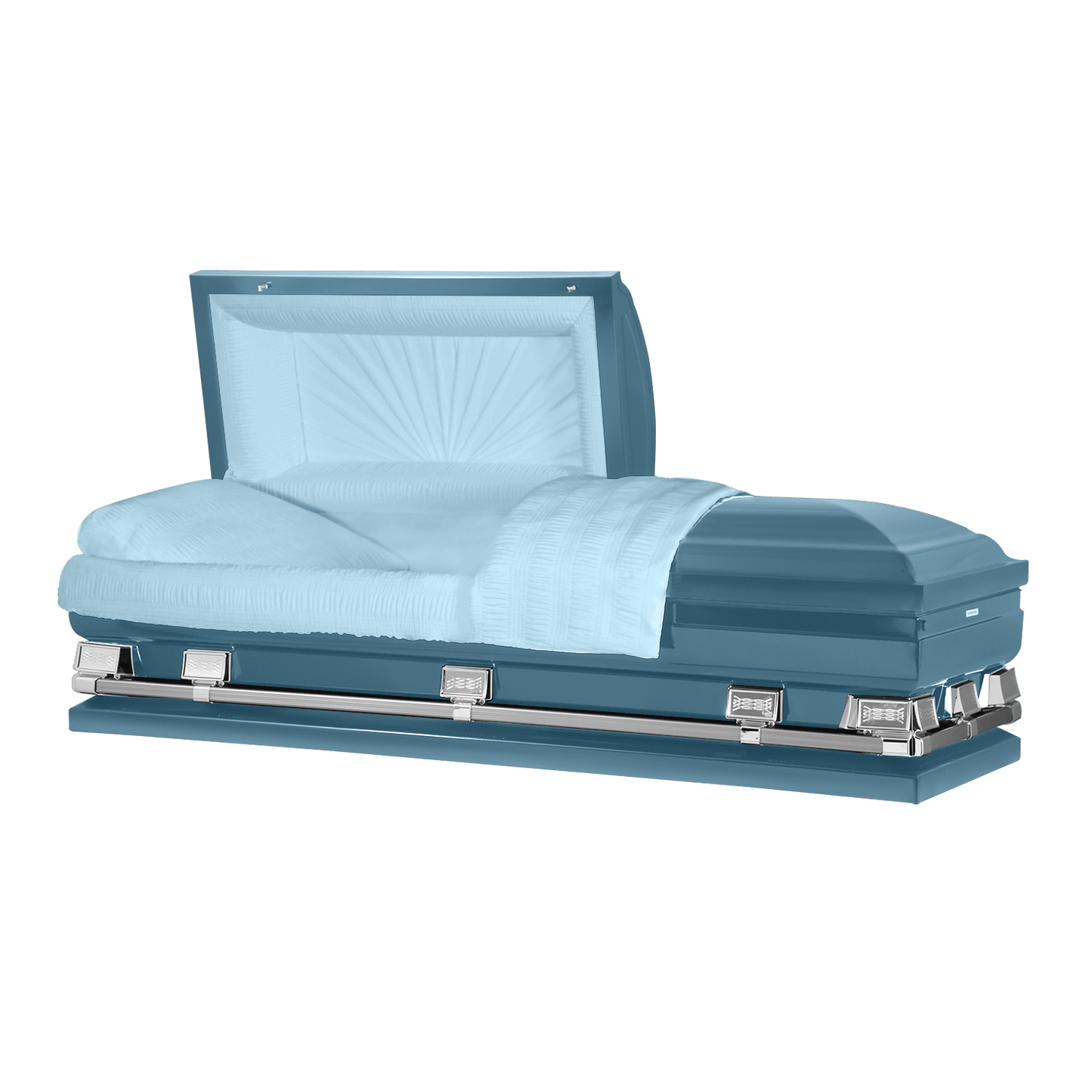 Atlas XL | Light Blue Steel Oversize Casket with Light Blue Interior - Titan Casket