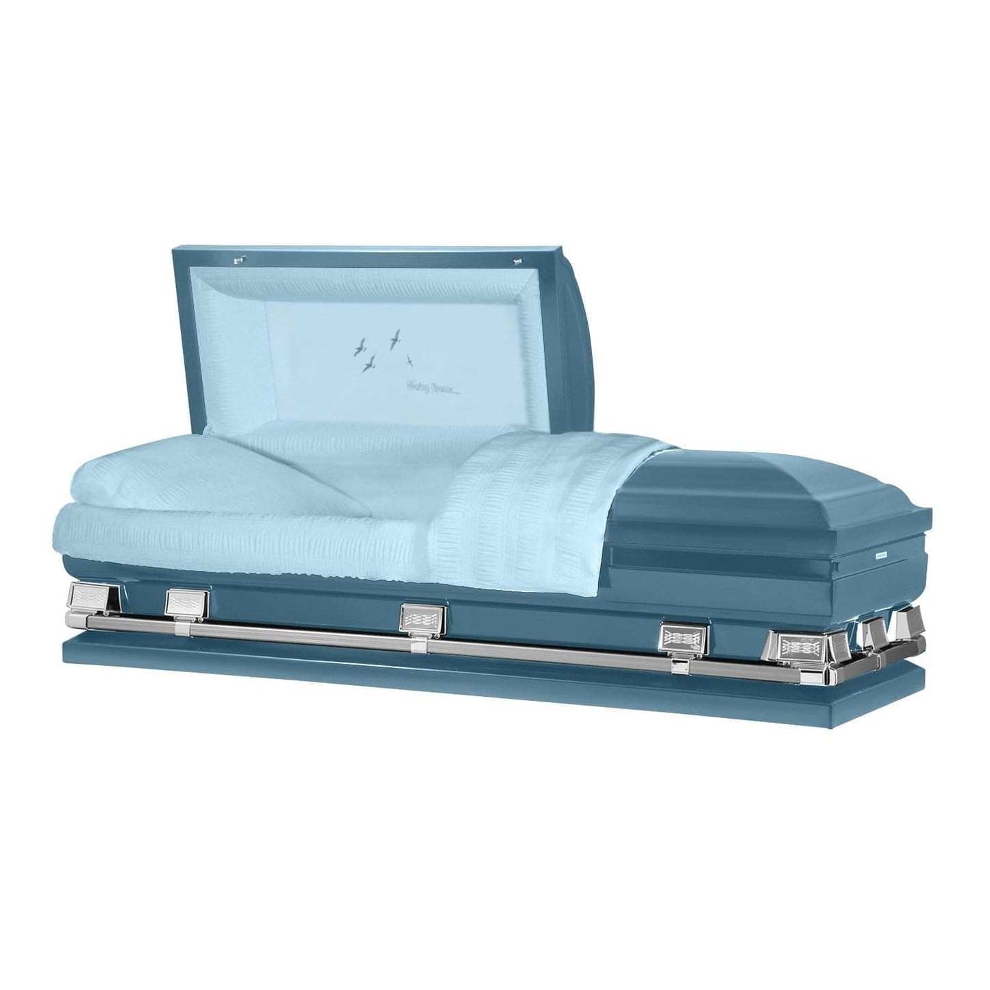 Atlas XL | Light Blue Steel Oversize Casket with Light Blue Interior - Titan Casket