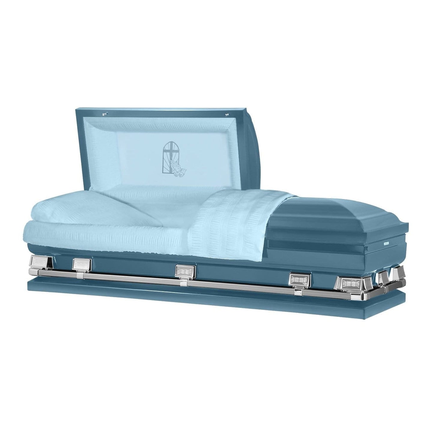 Atlas XL | Light Blue Steel Oversize Casket with Light Blue Interior - Titan Casket