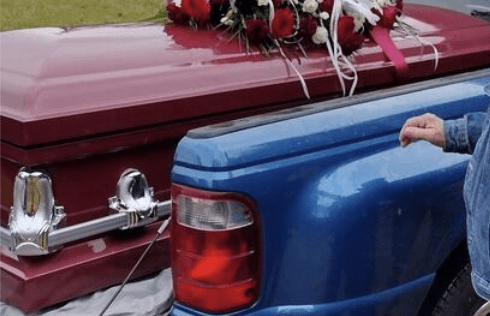 Orion Series | Maroon Steel Casket with White Interior