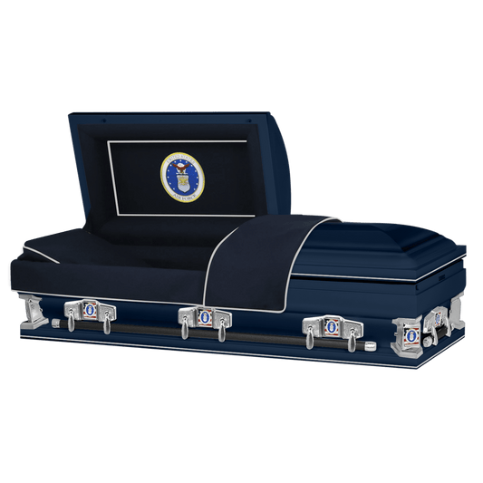 Veteran Select XL | Air Force Oversize Dark Blue Steel Casket