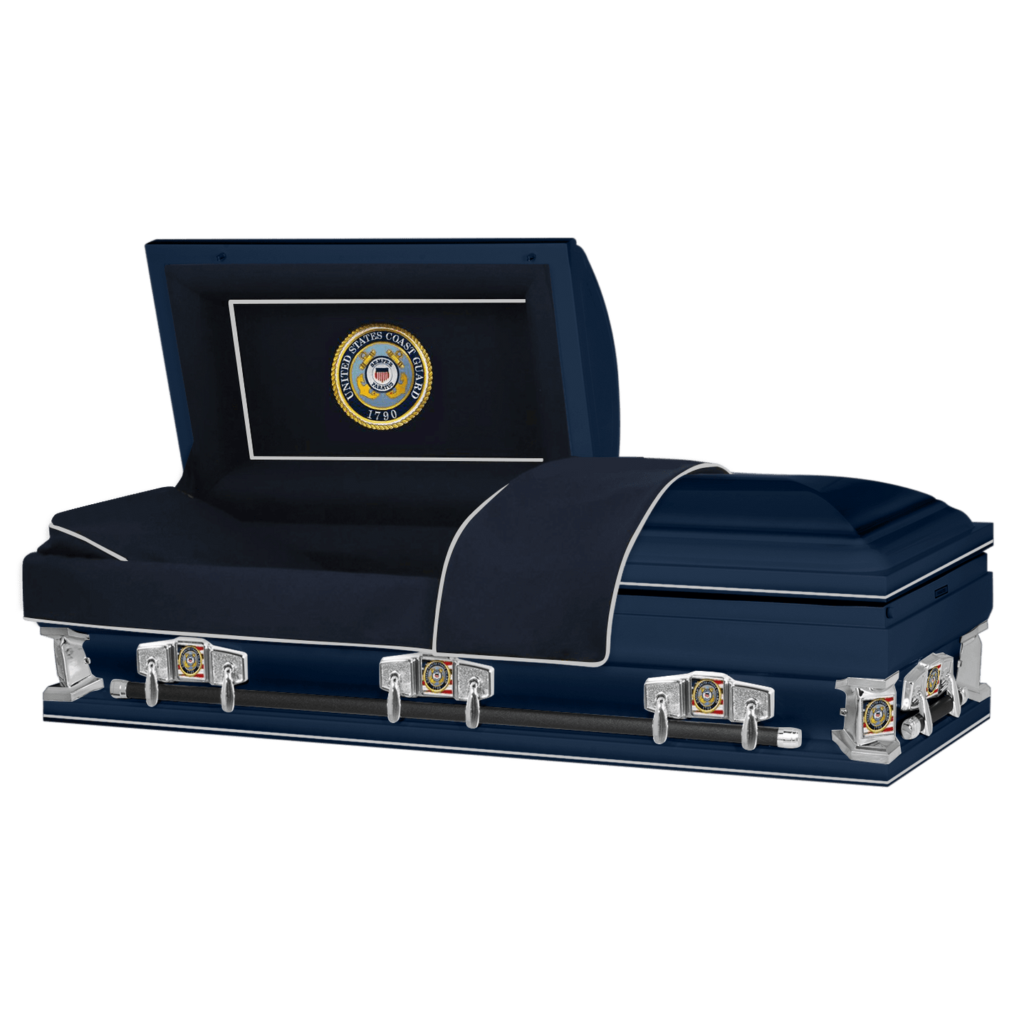 Veteran Select XL | Coast Guard Oversize Dark Blue Steel Casket