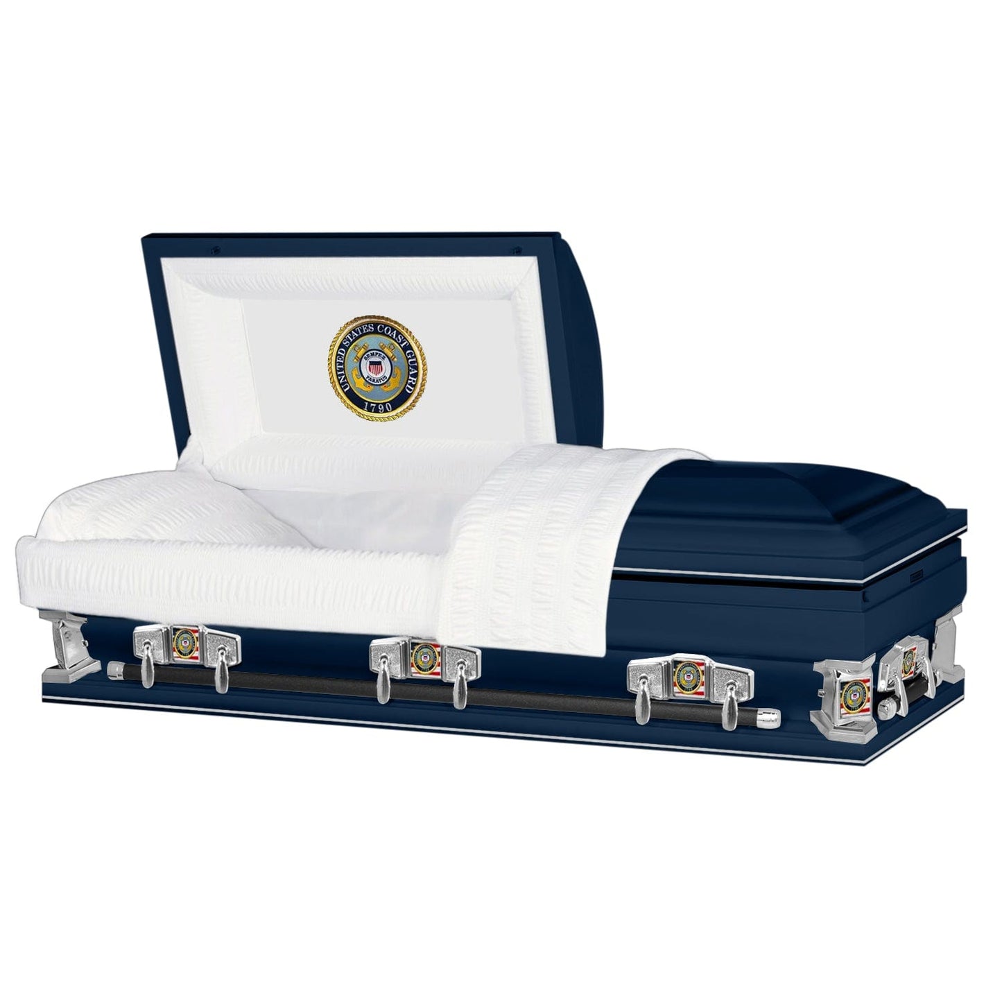 Veteran Select XL | Coast Guard Oversize Dark Blue Steel Casket