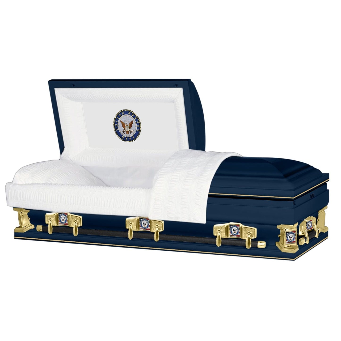Veteran Select XL | Navy Oversize Dark Blue Steel Casket with Dark Blue Interior