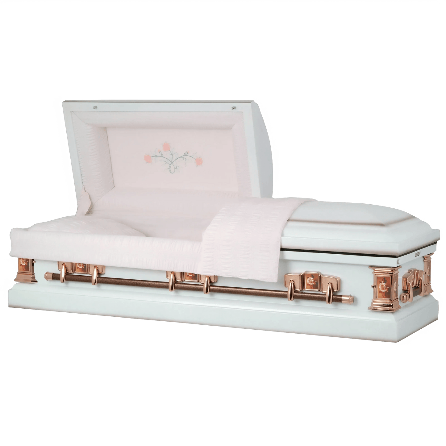Paris Rose | White Steel Casket with Pink Interior