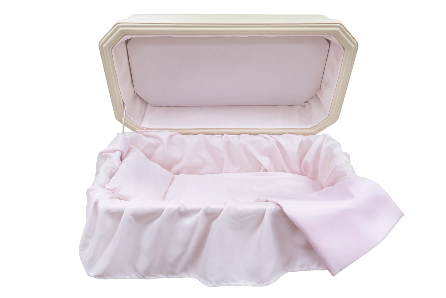 Platinum Pet Casket | Almond With Pink