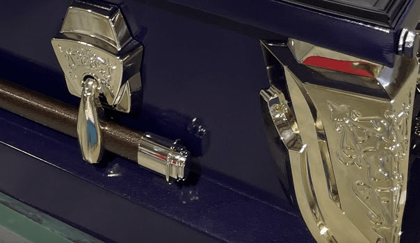 Cambridge Series | Purple and Gold Steel Casket with Copper Vein Bar