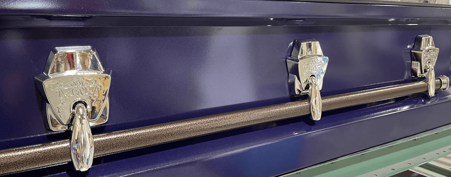 Cambridge Series | Purple and Gold Steel Casket with Copper Vein Bar