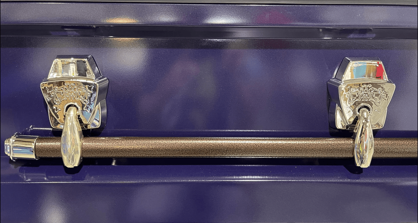 Cambridge Series | Purple and Gold Steel Casket with Copper Vein Bar