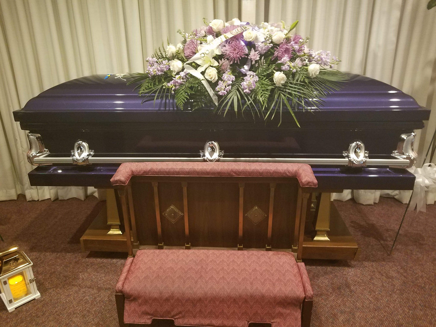 Orion Series | Royal Purple Steel Casket with White Interior - Titan Casket