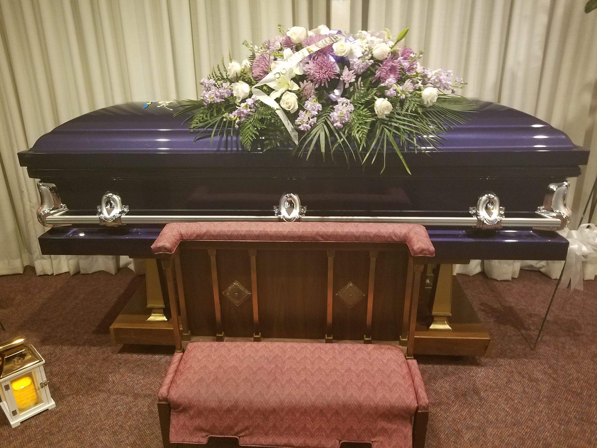 Orion Series | Royal Purple Steel Casket with White Interior - Titan Casket