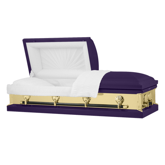 Reflections Series | Royal Purple Steel Casket with White Interior - Titan Casket