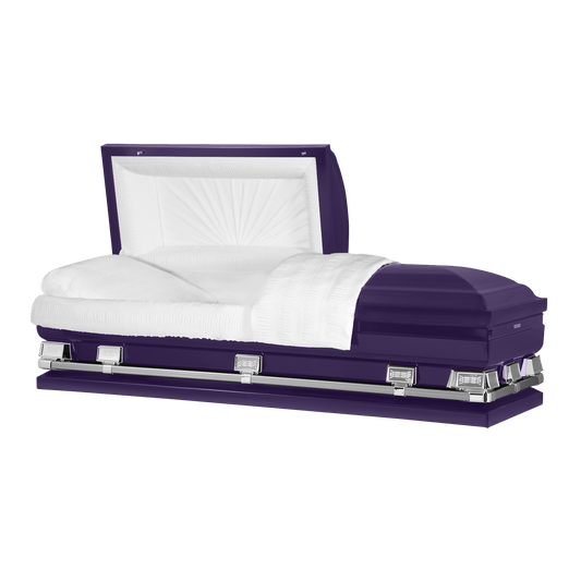 Atlas XL | Royal Purple Steel Oversize Casket with White Interior - Titan Casket