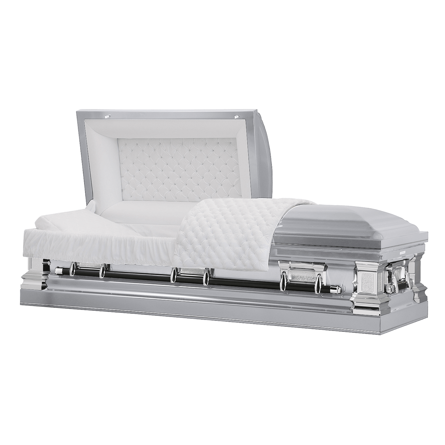 Era Series | Silver Stainless Steel Casket with White Interior - Titan Casket