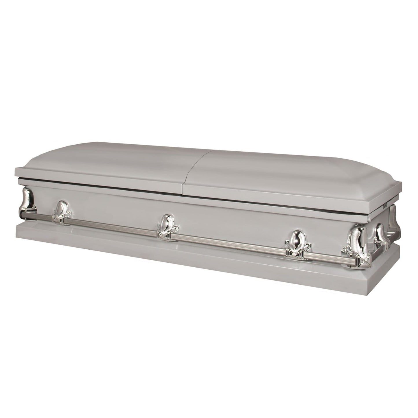 Orion Series | Silver Steel Casket with White Interior - Titan Casket