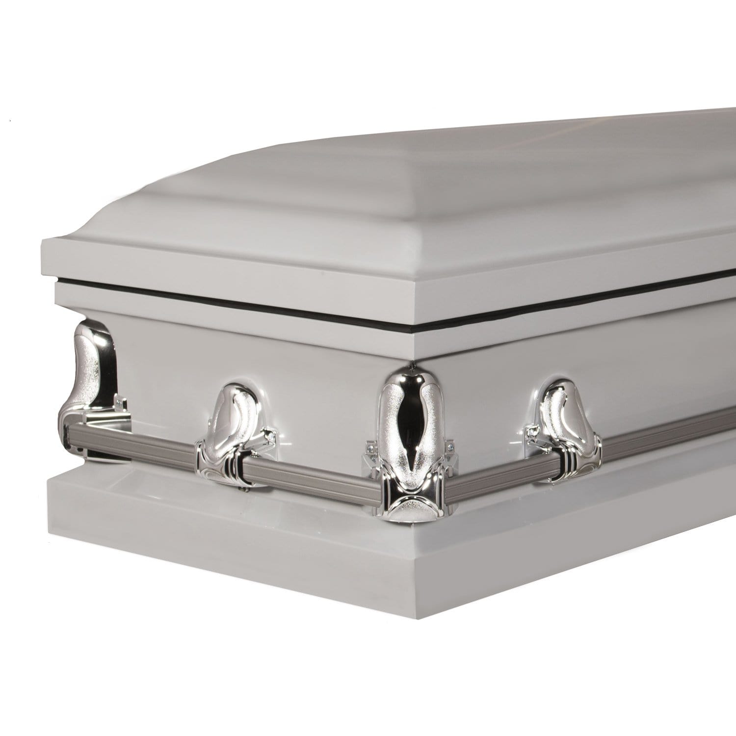 Orion Series | Silver Steel Casket with White Interior - Titan Casket