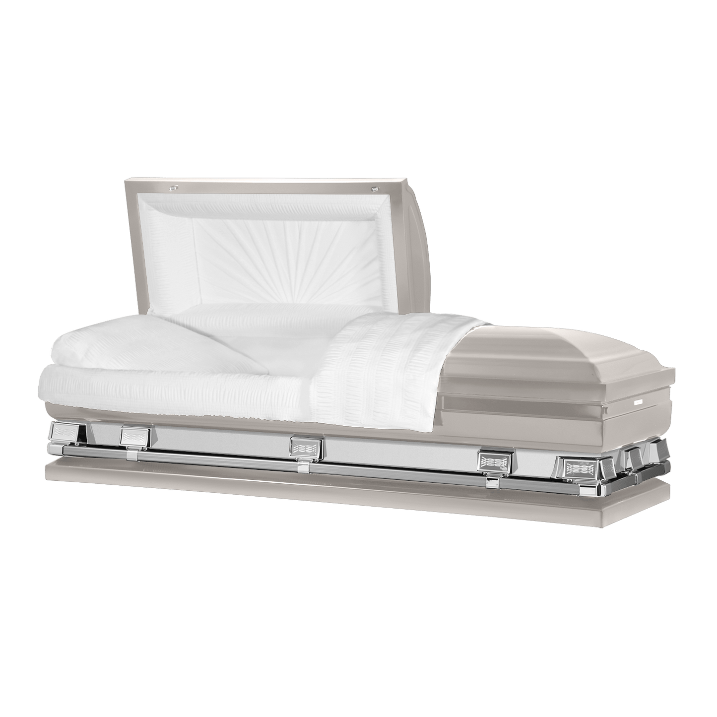 Reflections XL | Silver Steel Oversize Casket with White Interior - Titan Casket
