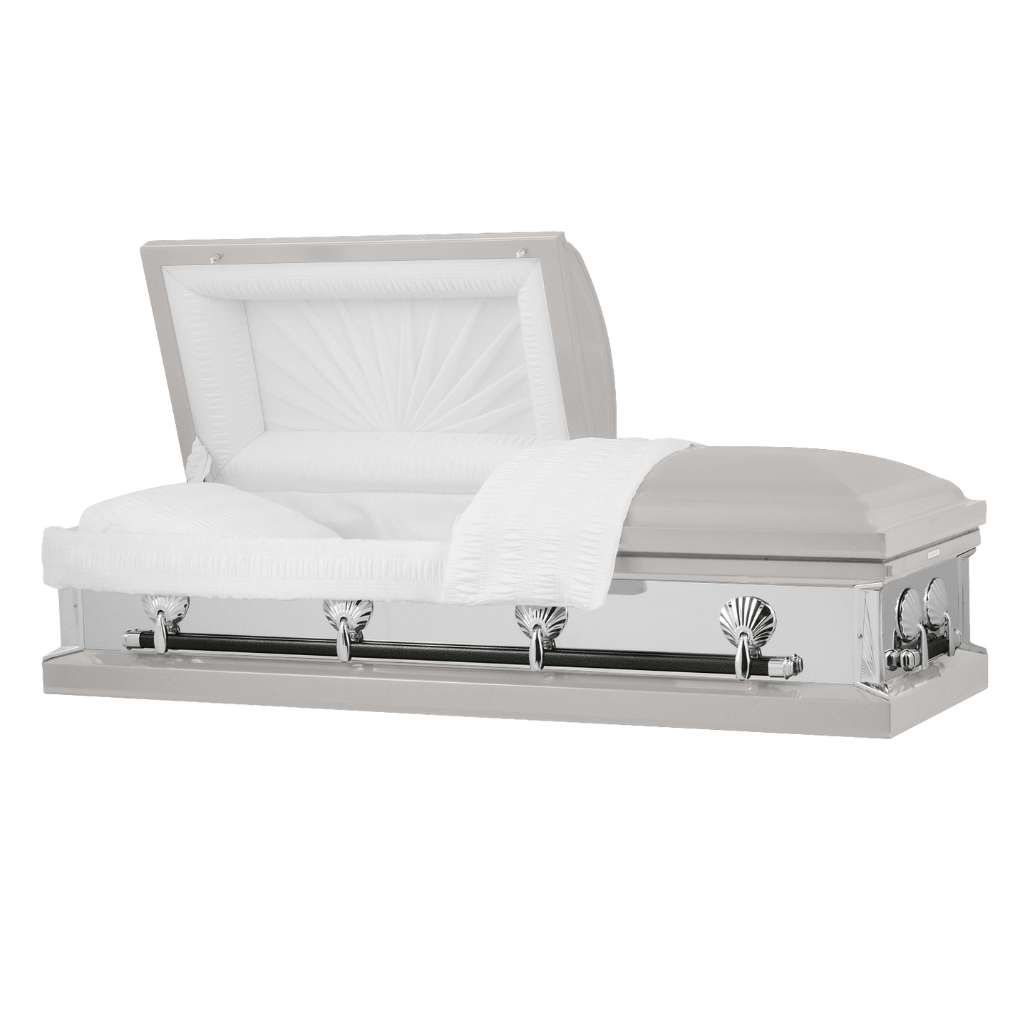 Reflections Series | Silver Steel Casket with White Interior - Titan Casket