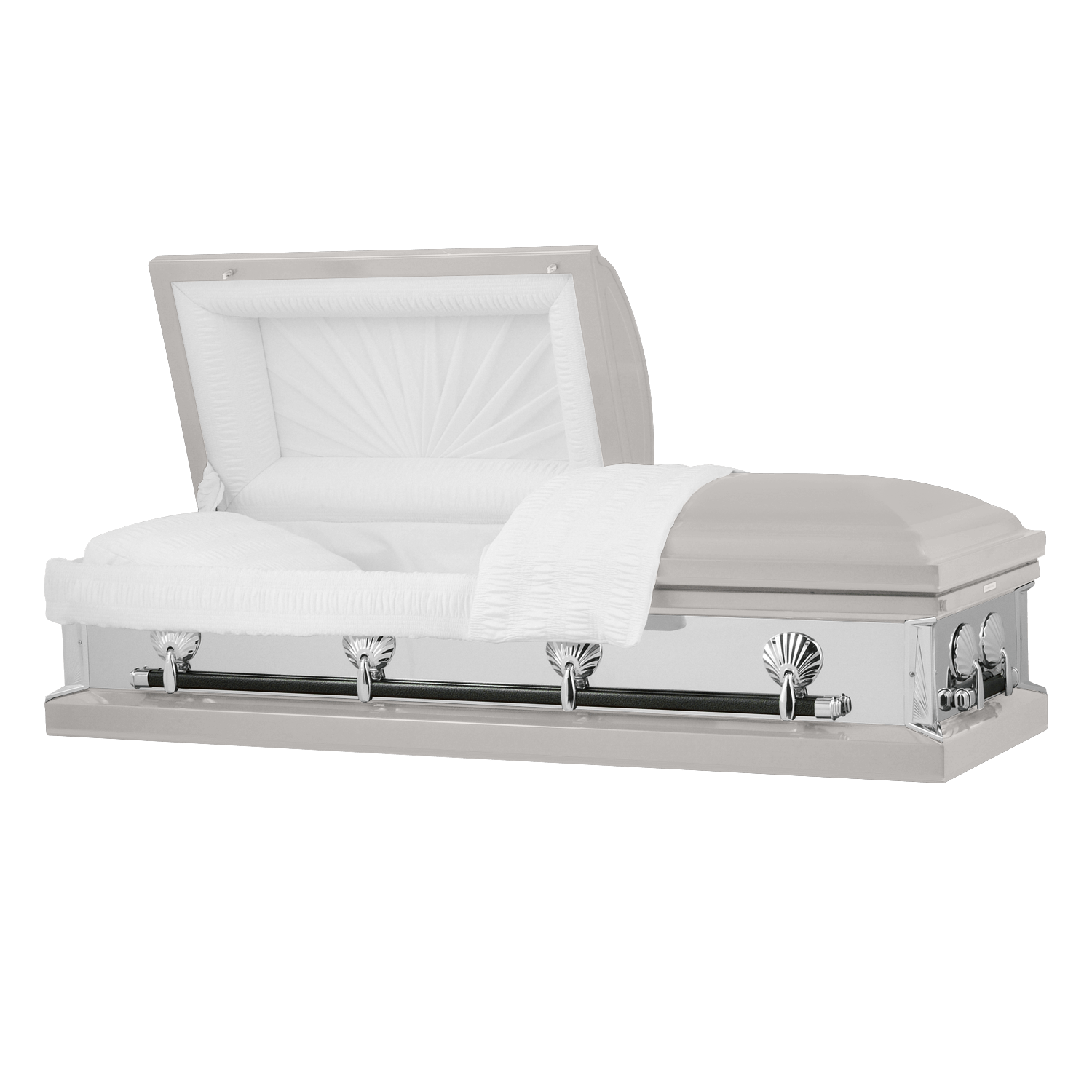 Reflections Series | Silver Steel Casket with White Interior - Titan Casket