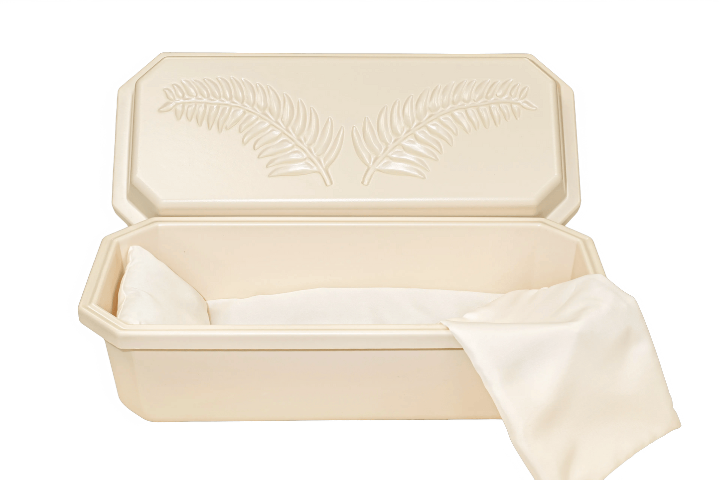 Standard Pet Casket | Almond With Rosetan