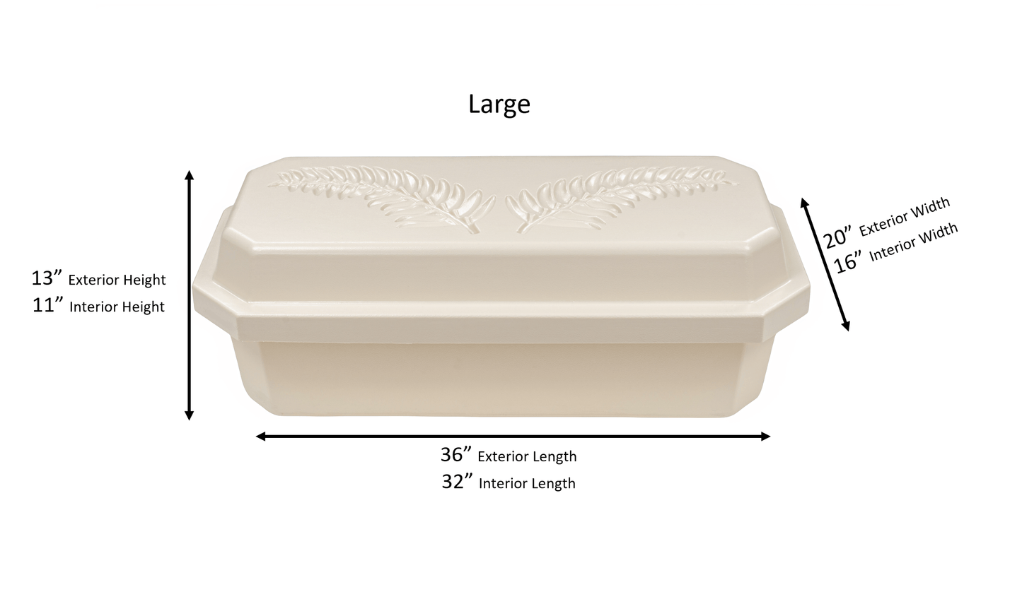 Standard Pet Casket | Almond With Rosetan