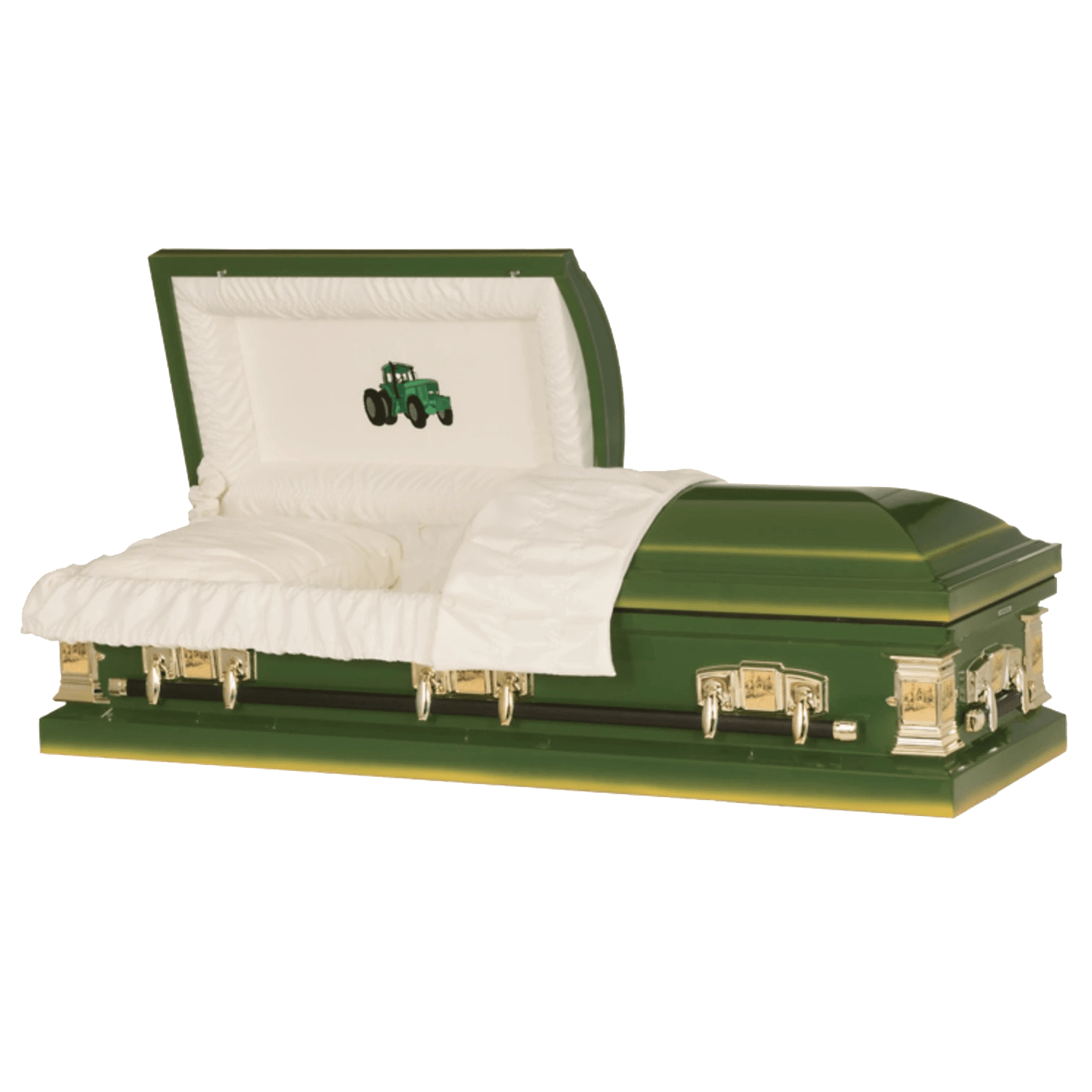 Farmer | Green Steel Casket with White Interior - Titan Casket