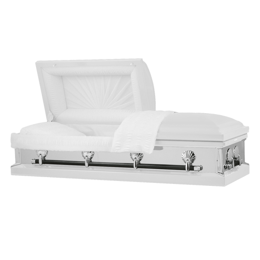 Reflections Series | White Steel Casket with White Interior - Titan Casket
