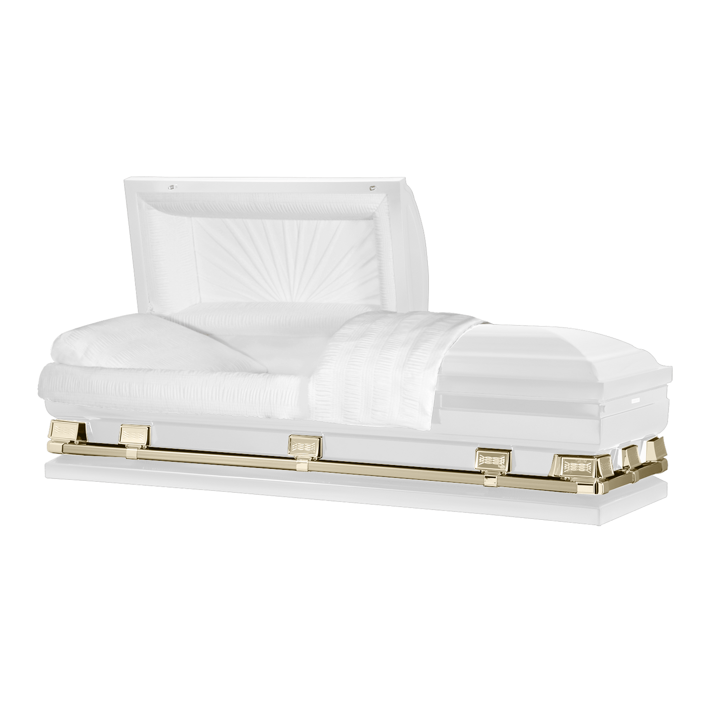 Atlas XL | White and Gold Steel Oversize Casket with White Interior - Titan Casket