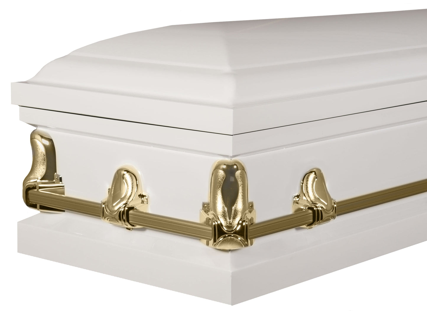 Orion Series | White and Gold Steel Casket with White Interior - Titan Casket
