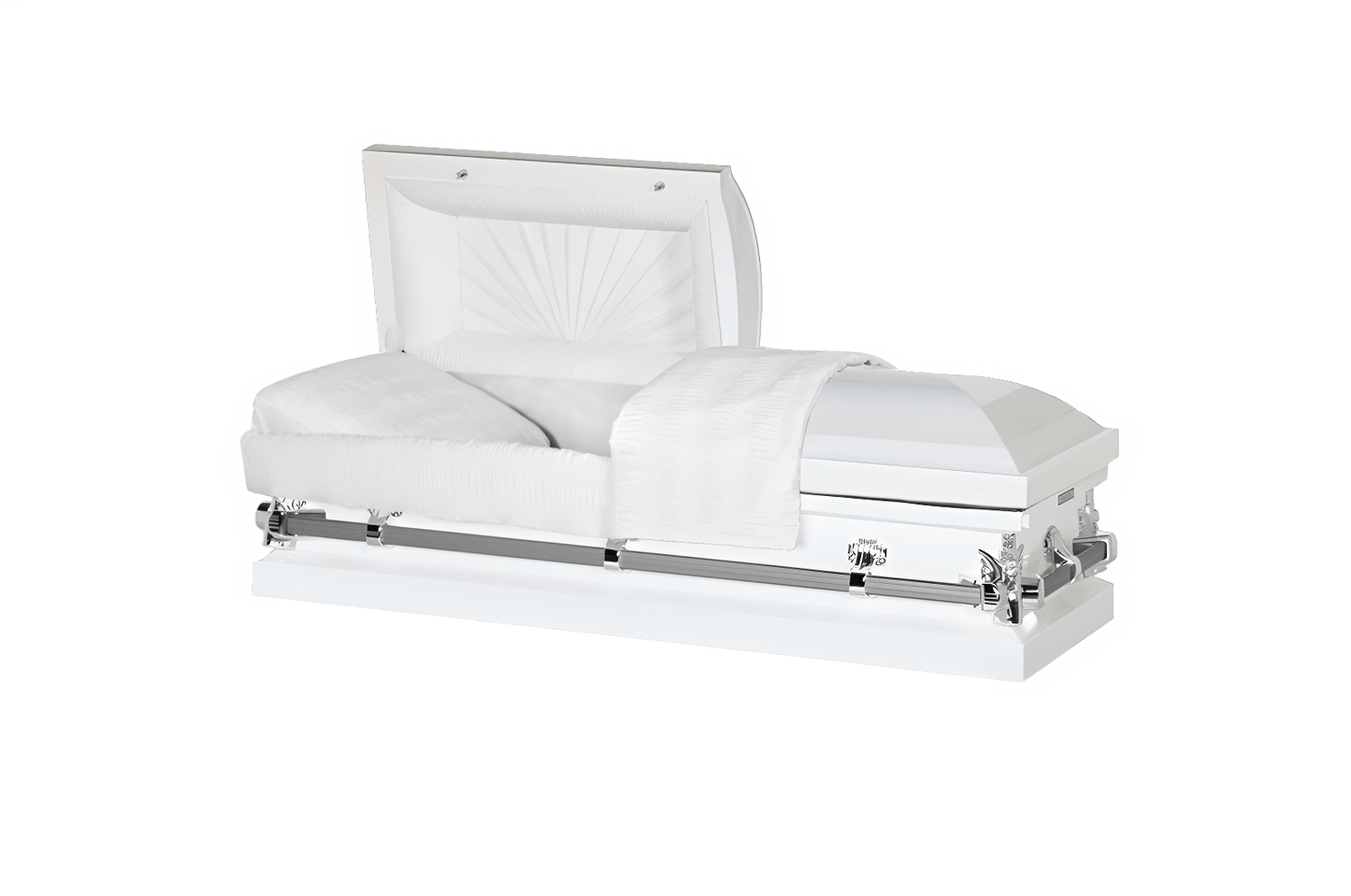 Steel Pet Casket | White & Silver