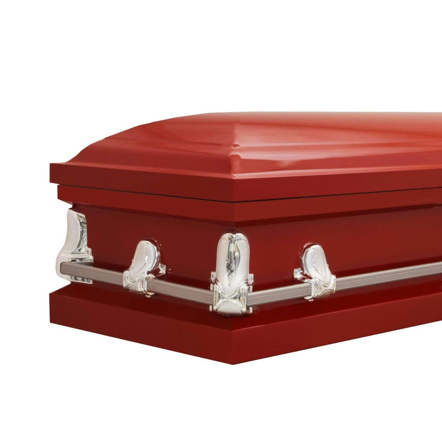 Orion Series | Red Steel Casket with White Interior - Titan Casket