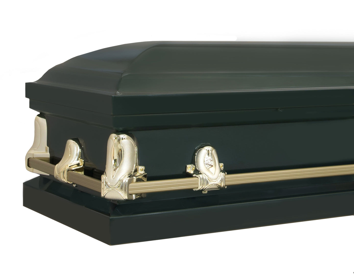 Orion Series | Green Steel Burial Casket with White Interior - Titan Casket
