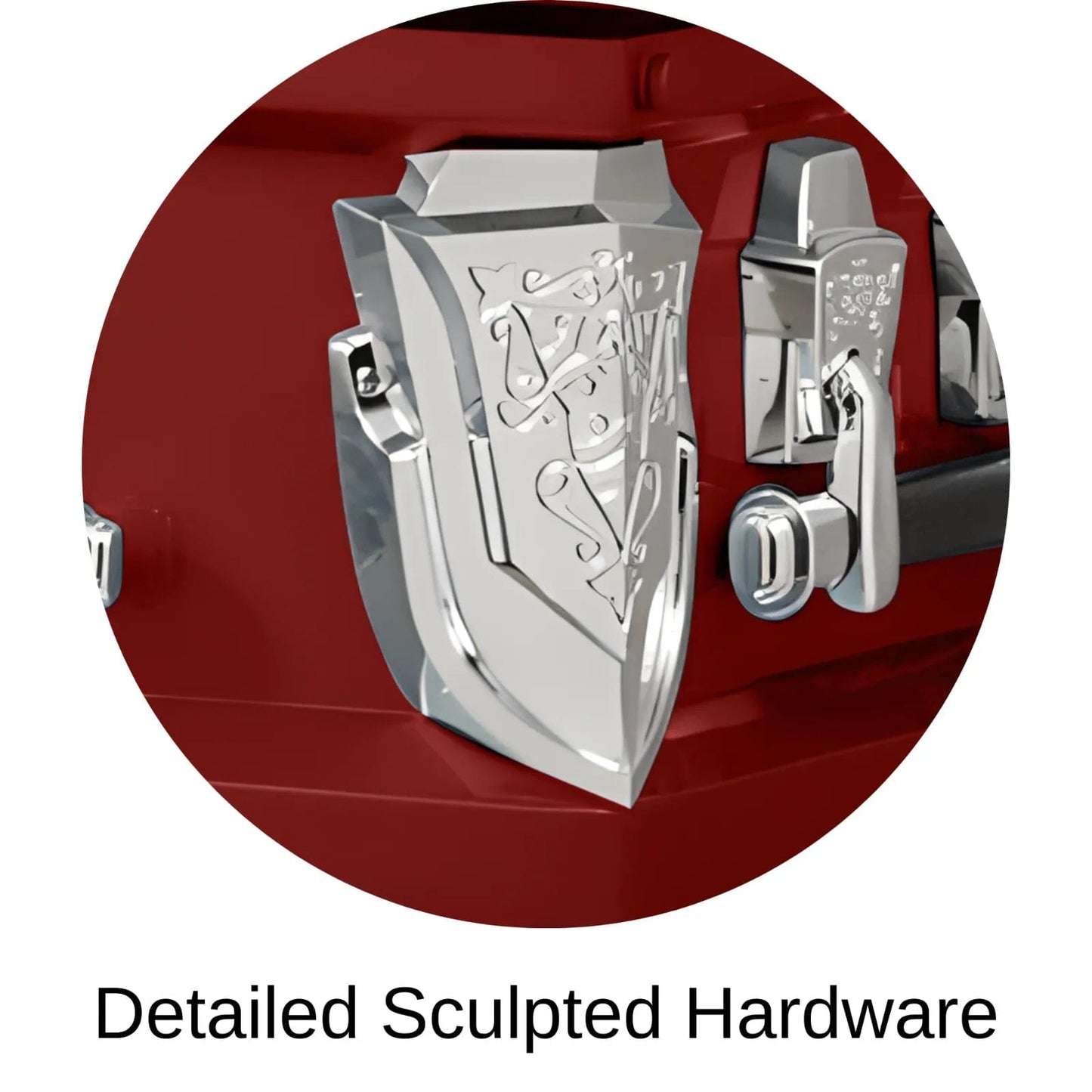 Detailed Sculpted Hardware Of Titan Cambridge Series Casket