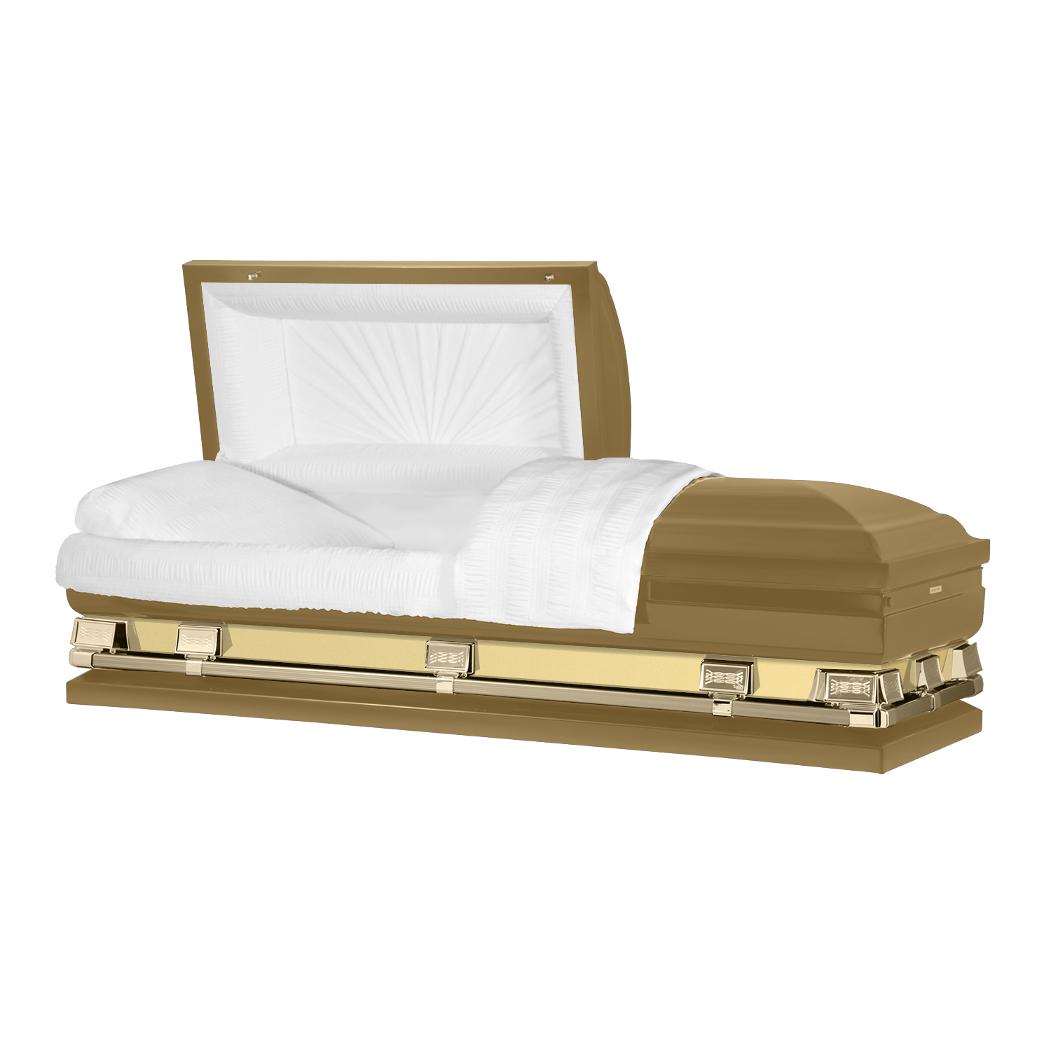 Reflections XL | Gold Steel Oversize Casket with White Interior - Titan Casket