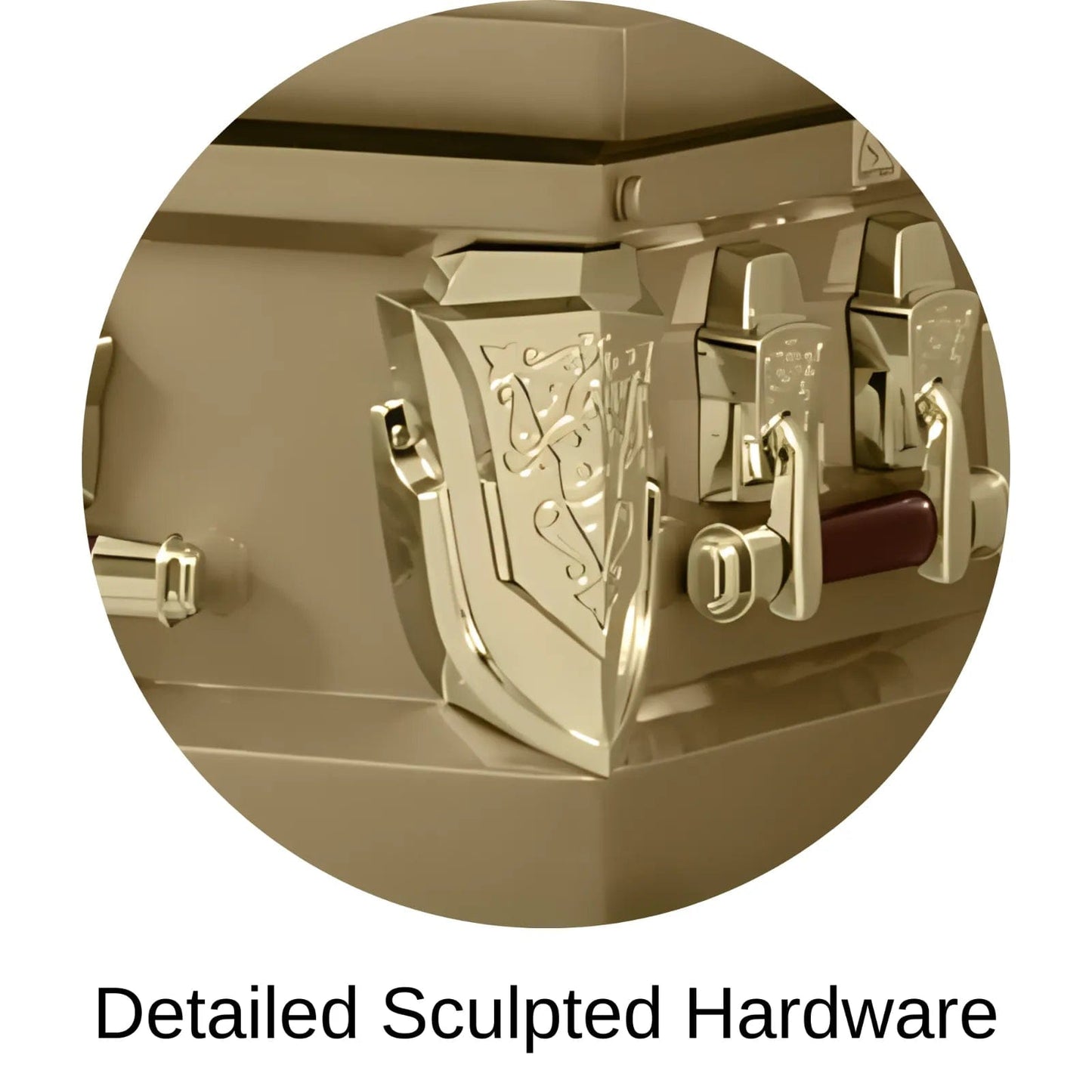 Detailed Sculpted Hardware Of Titan Cambridge Series Casket