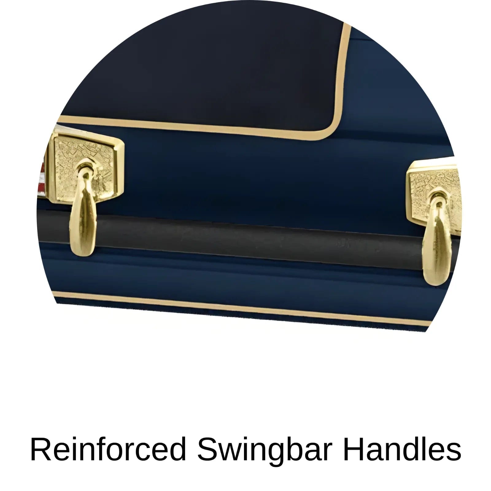 Reinforced Swingbar Handles Titan Casket Veteran select xl Navy oversize Steel Casket