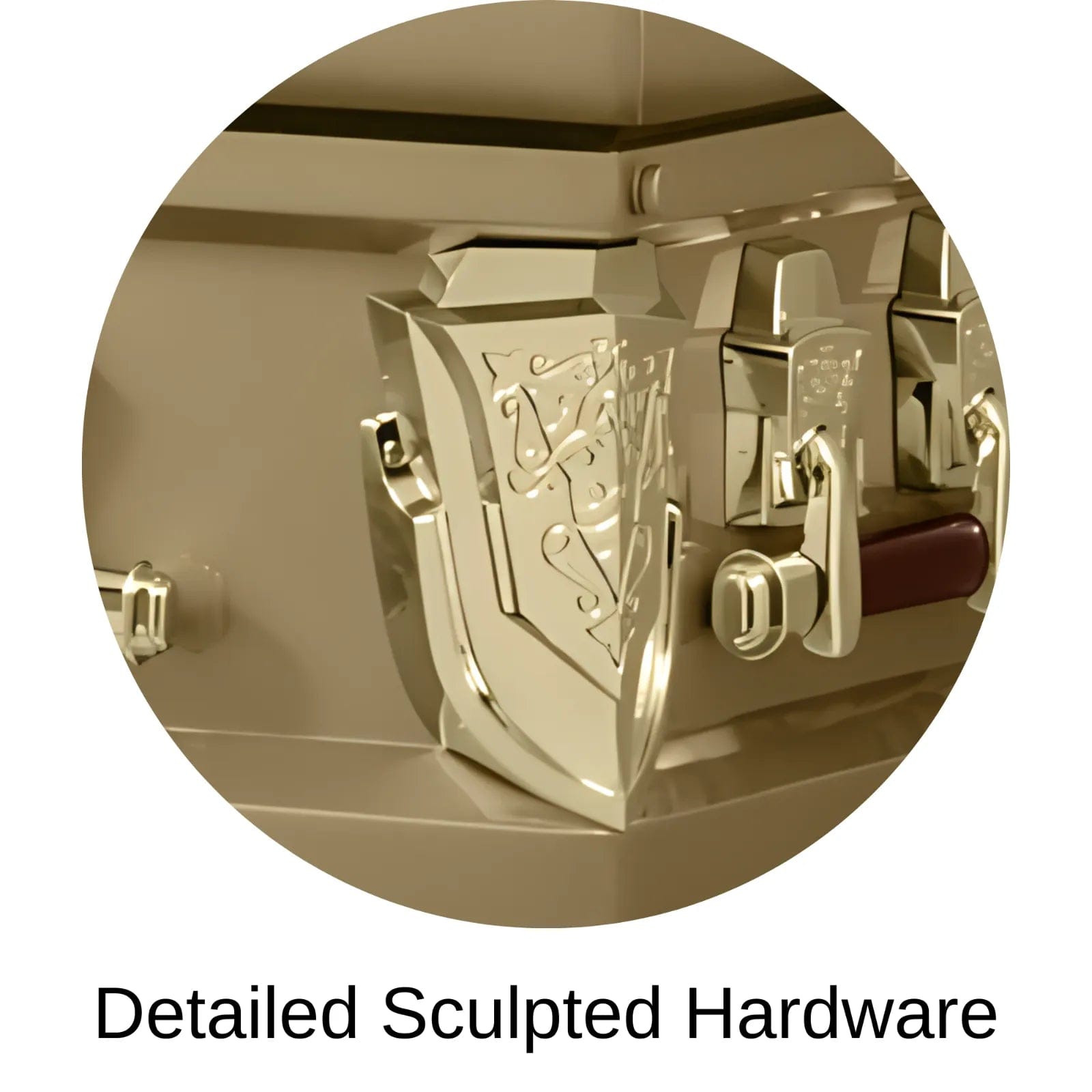 Detailed Sculpted Hardware Of Titan Cambridge Series Casket