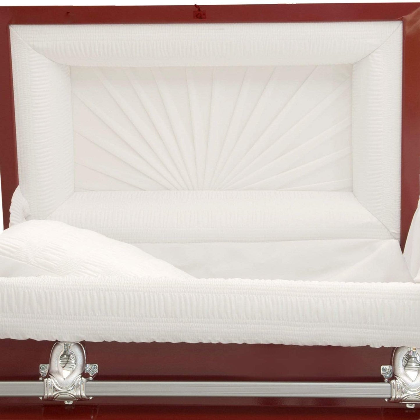 Orion Series | Red Steel Casket with White Interior - Titan Casket