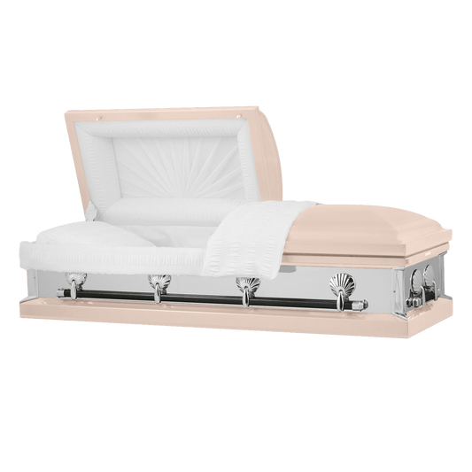 Reflections Series | Pink Steel Casket with White Interior - Titan Casket