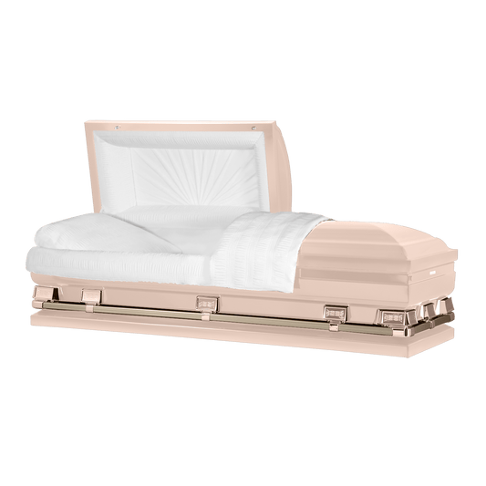 Atlas XL | Pink Steel Oversize Casket with White Interior - Titan Casket