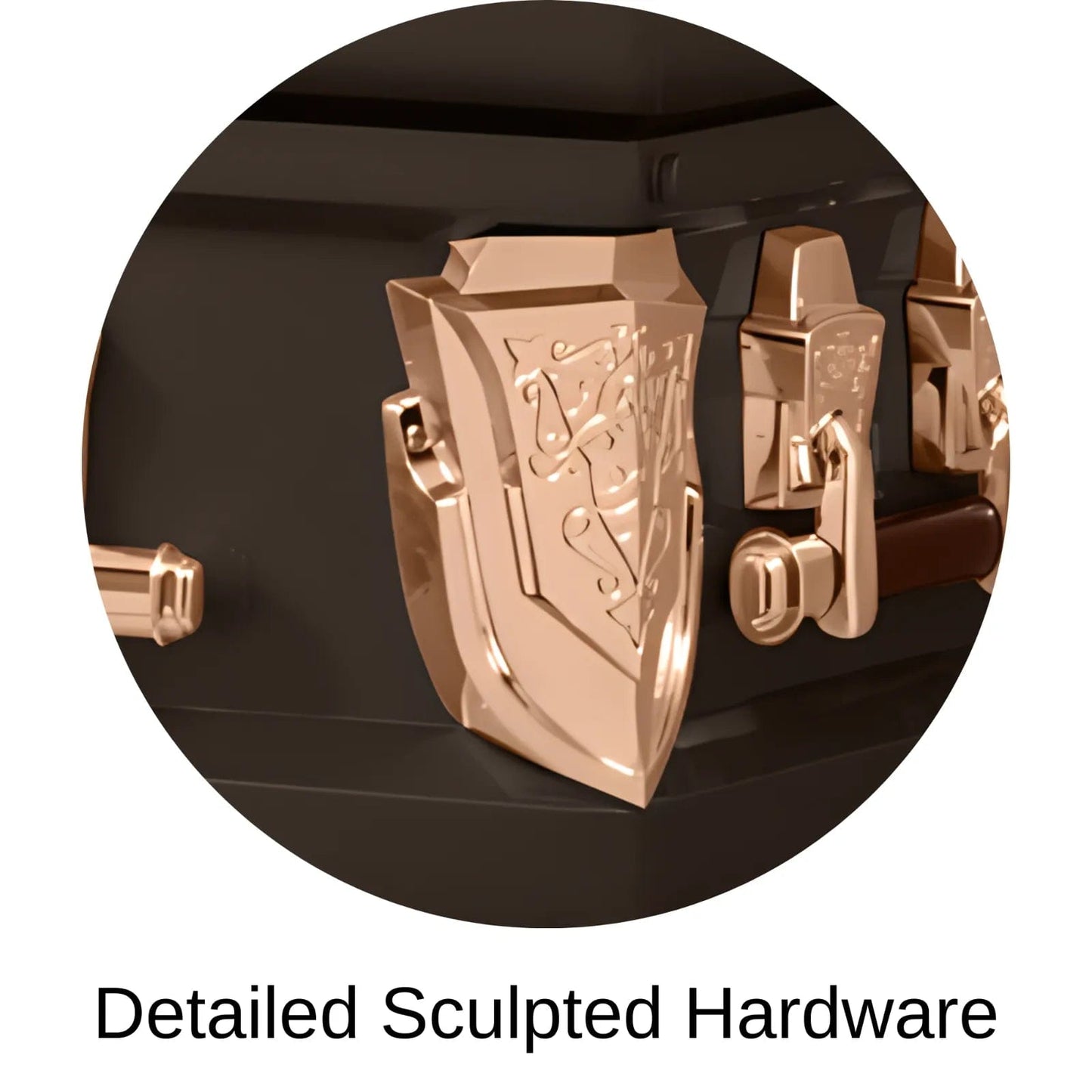 Detailed Sculpted Hardware Of Titan Cambridge Series Casket 