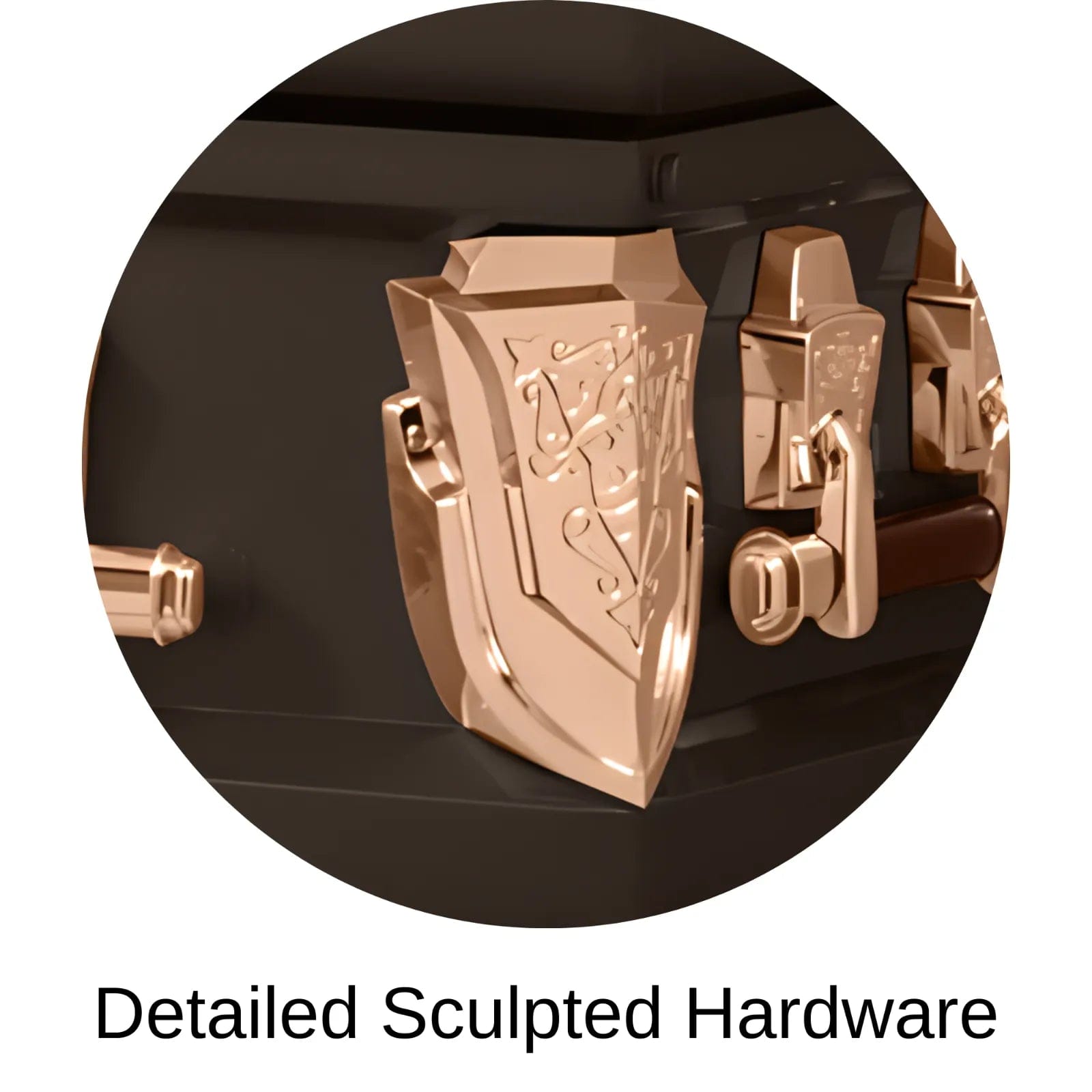 Detailed Sculpted Hardware Of Titan Cambridge Series Casket